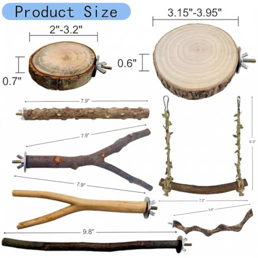 8PCS natural wood bird perches - Health & Wellness Japan บทวิจารณ์และราคา