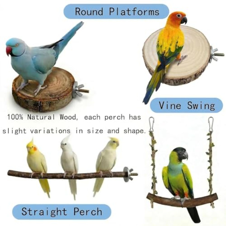 8PCS natural wood bird perches - Health & Wellness Japan บทวิจารณ์และราคา